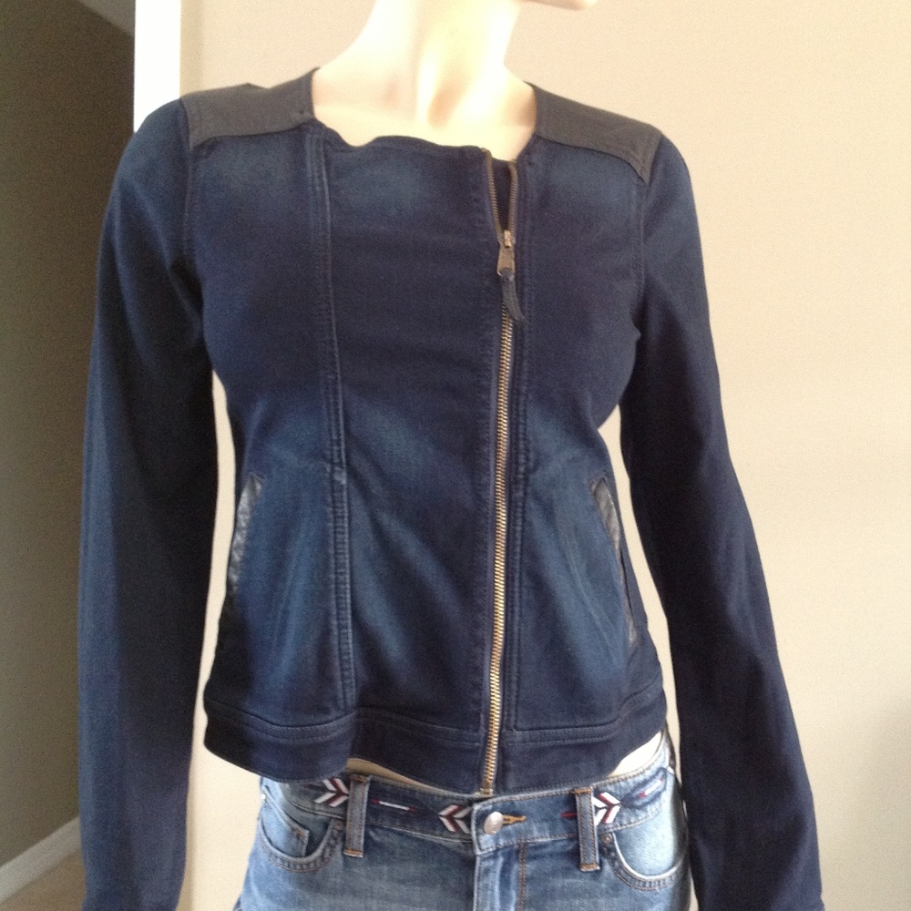 Sanctuary "Crazy 4 You" Moto Navy Soft Denim Jacke